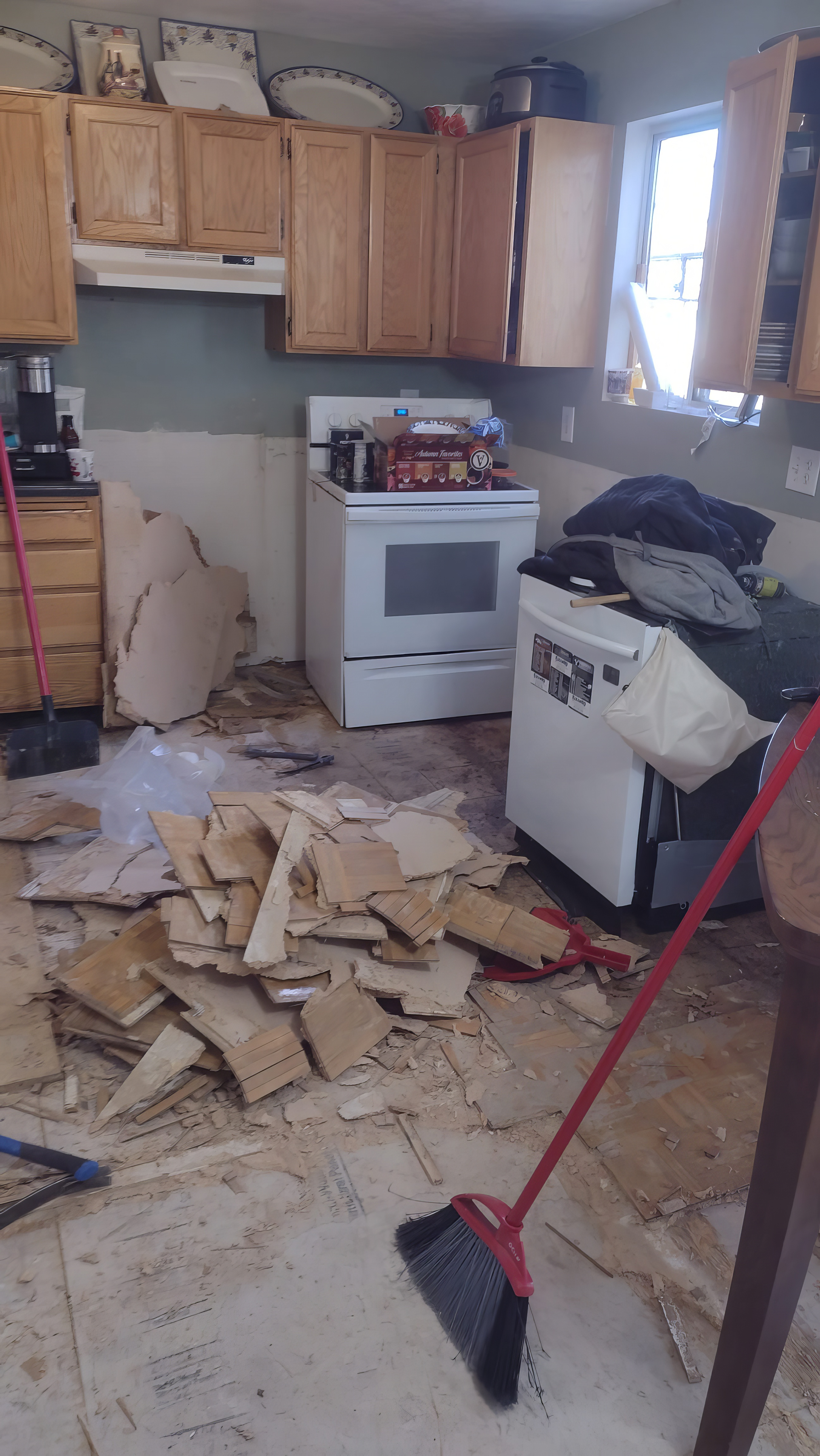 Reviewing project details with homeowner